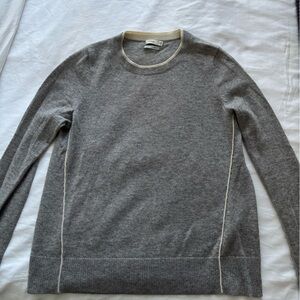 Vince Cream and Gray Cashmere Sweater